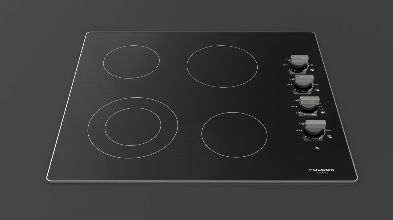 24" RADIANT COOKTOP WITH KNOBS Fulgor Milano